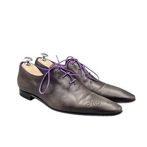 Finsbury Mens Size 11.5 US Gamme Latina Monza Grey Leather Dress Pointed Oxfords